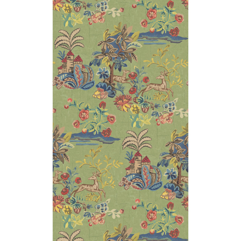 G P & J BAKER - KNIGHT'S TALE- SPRING GREEN - Wallcovering by the Roll SPRING GREEN