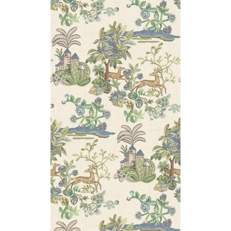 G P & J BAKER - KNIGHT'S TALE- SAGE/BLUE - Wallcovering by the Roll SAGE/BLUE