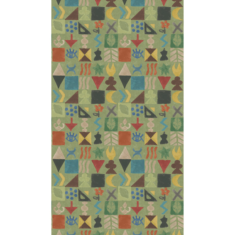 G P & J BAKER - POTATO PRINT- GREEN - Wallcovering by the Roll GREEN