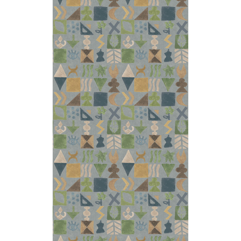 G P & J BAKER - POTATO PRINT- BLUE - Wallcovering by the Roll BLUE