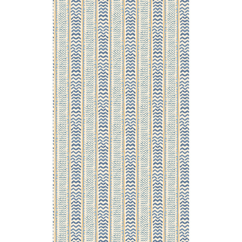 G P & J BAKER - WRIGGLE ROOM- BLUE/YELLOW - Wallcovering by the Roll BLUE/YELLOW