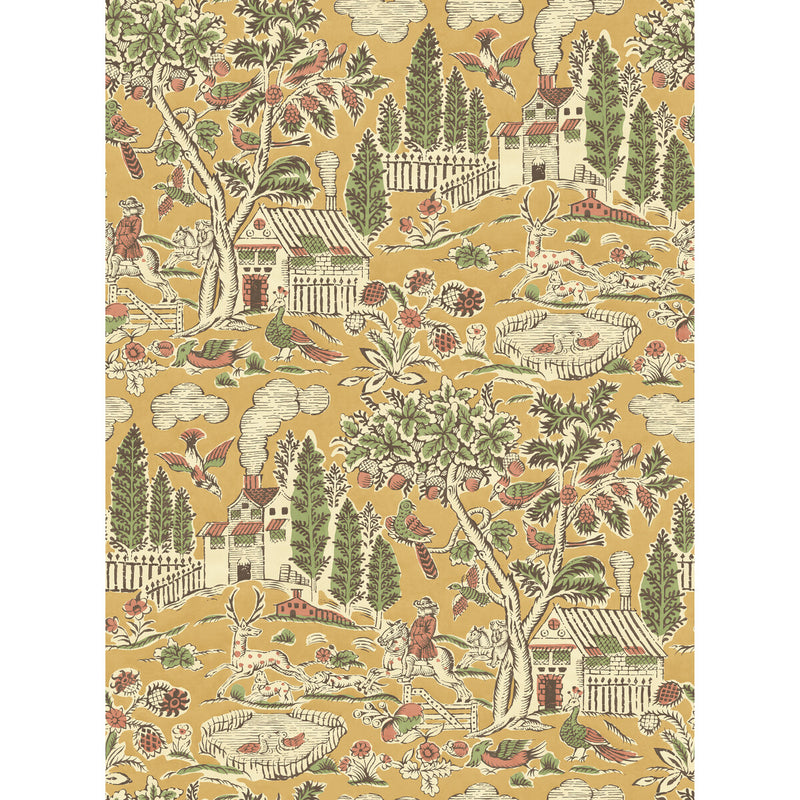 G P & J BAKER - HOME PARK- OCHRE - Wallcovering by the Roll OCHRE