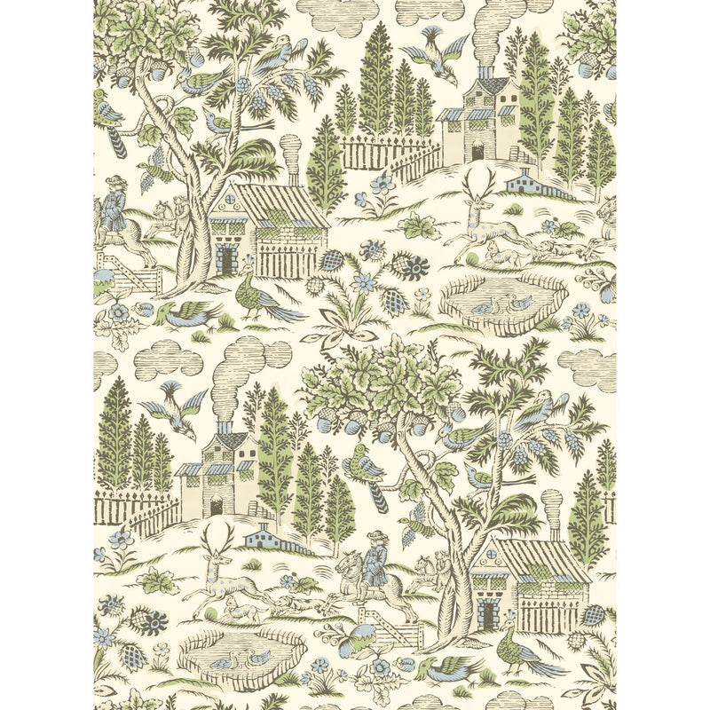 G P & J BAKER - HOME PARK- SOFT GREEN/BLUE - Wallcovering by the Roll SOFT GREEN/BLUE