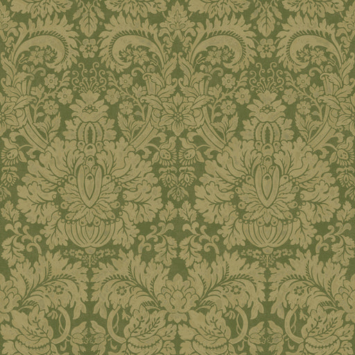 G P & J BAKER - QUEEN'S DAMASK- ROYAL GREEN - Wallcovering by the Roll ROYAL GREEN