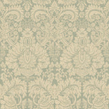 G P & J BAKER - QUEEN'S DAMASK- AQUAMARINE - Wallcovering by the Roll