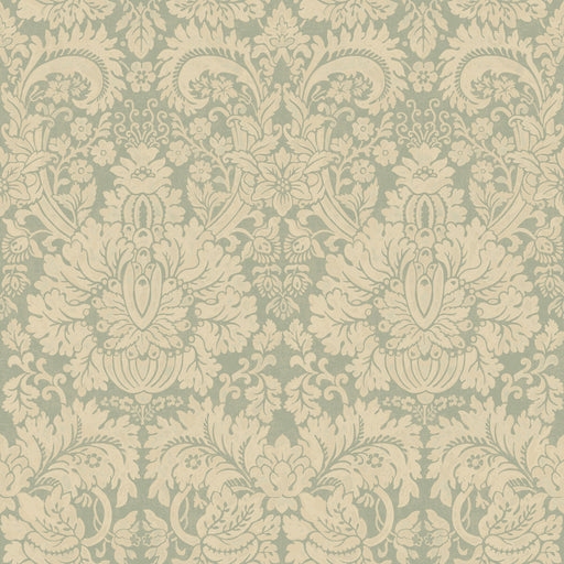 G P & J BAKER - QUEEN'S DAMASK- AQUAMARINE - Wallcovering by the Roll AQUAMARINE