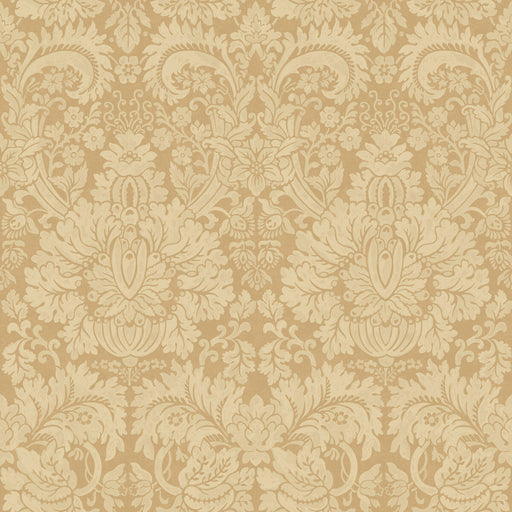G P & J BAKER - QUEEN'S DAMASK- PARCHMENT - Wallcovering by the Roll PARCHMENT