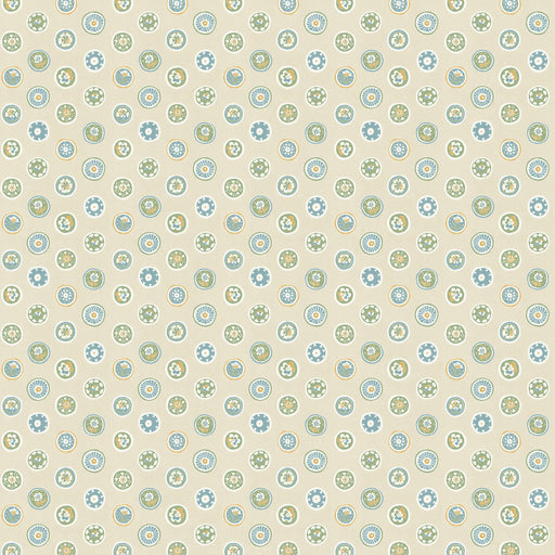 G P & J BAKER - COURT BUTTONS- BLUE/GREEN - Wallcovering by the Roll BLUE/GREEN