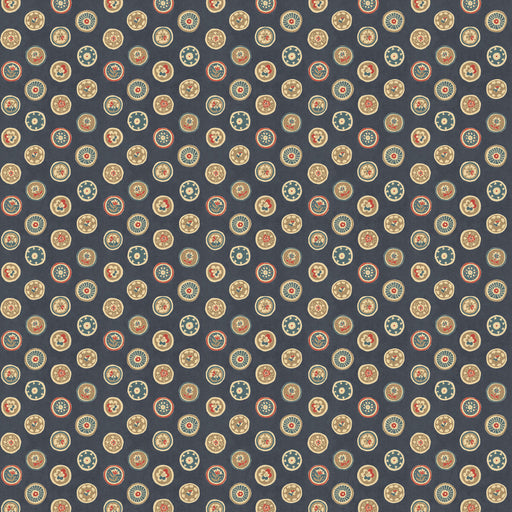G P & J BAKER - COURT BUTTONS- INDIGO - Wallcovering by the Roll INDIGO