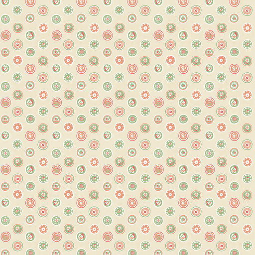 G P & J BAKER - COURT BUTTONS- PINK/GREEN - Wallcovering by the Roll PINK/GREEN