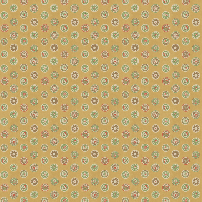 G P & J BAKER - COURT BUTTONS- OCHRE - Wallcovering by the Roll OCHRE
