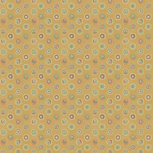 G P & J BAKER - COURT BUTTONS- OCHRE - Wallcovering by the Roll OCHRE