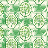 G P & J BAKER - ROYAL MAZE- ROYAL GREEN - Wallcovering by the Roll