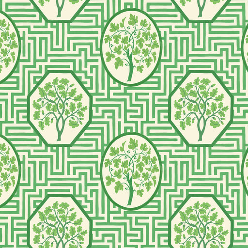 G P & J BAKER - ROYAL MAZE- ROYAL GREEN - Wallcovering by the Roll ROYAL GREEN