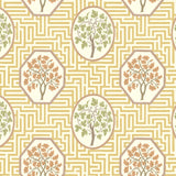 G P & J BAKER - ROYAL MAZE- OCHRE - Wallcovering by the Roll