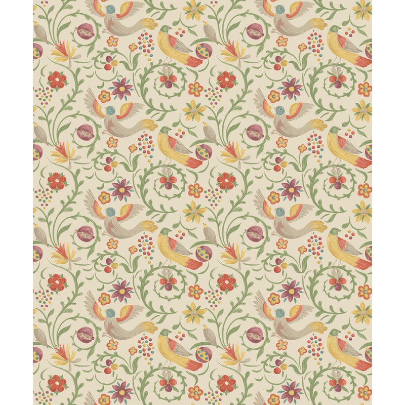 G P & J BAKER - ROYAL COURT- RED/GREEN - Wallcovering by the Roll RED/GREEN