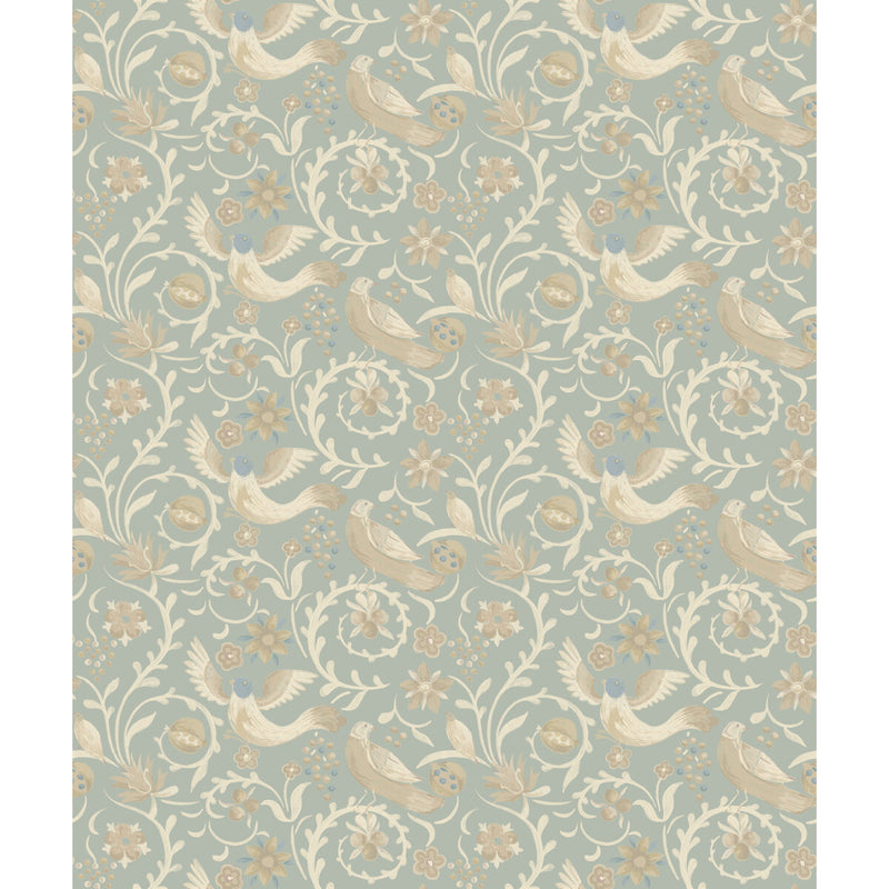 G P & J BAKER - ROYAL COURT- OLD BLUE - Wallcovering by the Roll OLD BLUE