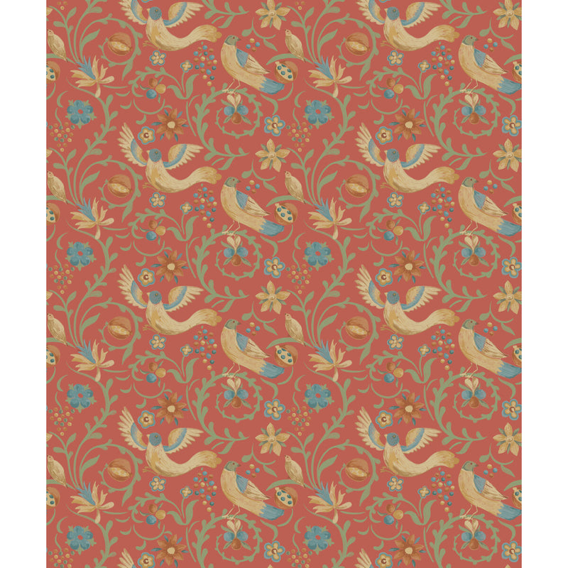 G P & J BAKER - ROYAL COURT- RED - Wallcovering by the Roll RED