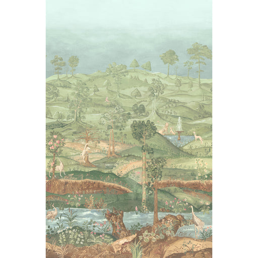 G P & J BAKER - ROYAL PARK PANEL- ROYAL GREEN - Wallcovering by the Roll ROYAL GREEN