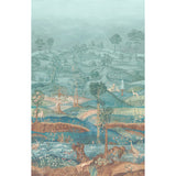 G P & J BAKER - ROYAL PARK PANEL- TEAL - Wallcovering by the Roll
