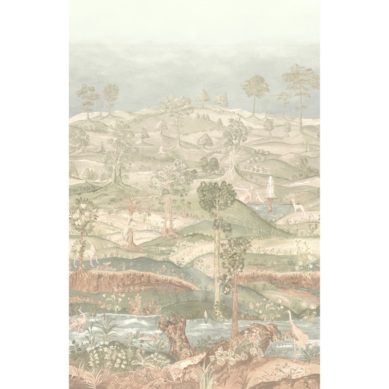 G P & J BAKER - ROYAL PARK PANEL- ANTIQUE - Wallcovering by the Roll ANTIQUE