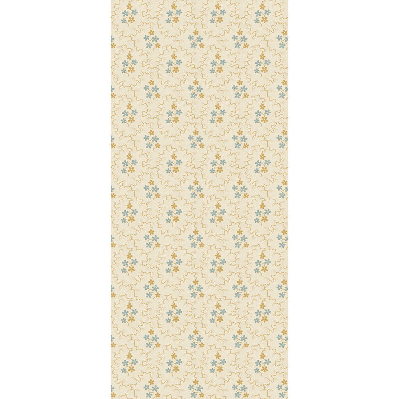 G P & J BAKER - POSY- OCHRE/BLUE - Wallcovering by the Roll OCHRE/BLUE