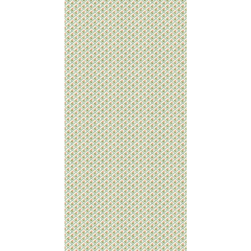 G P & J BAKER - PENNY- AQUA/PINK - Wallcovering by the Roll AQUA/PINK