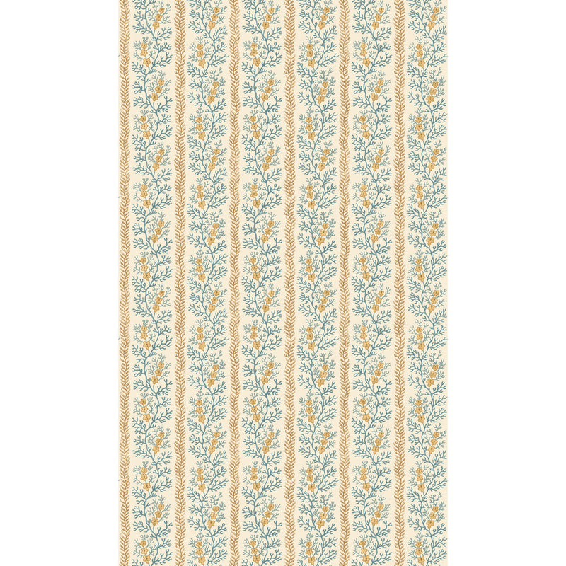 G P & J BAKER - SYMINGTON- OCHRE/BLUE - Wallcovering by the Roll OCHRE/BLUE