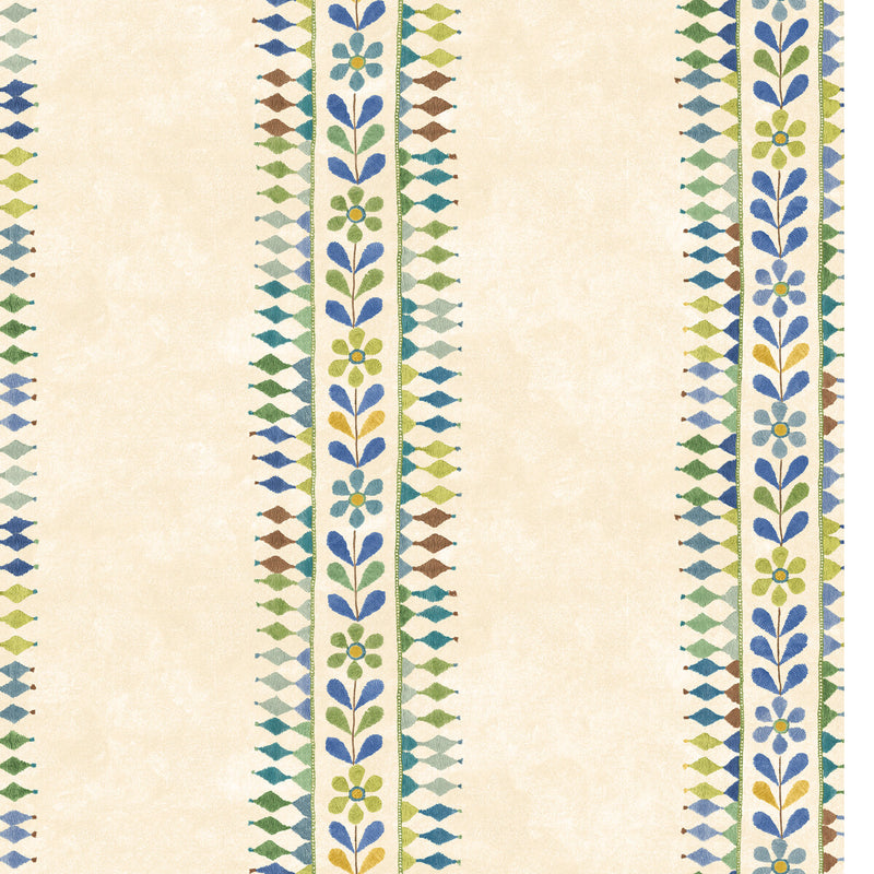 G P & J BAKER - FLOWER POT- BLUE/GREEN - Wallcovering by the Roll BLUE/GREEN