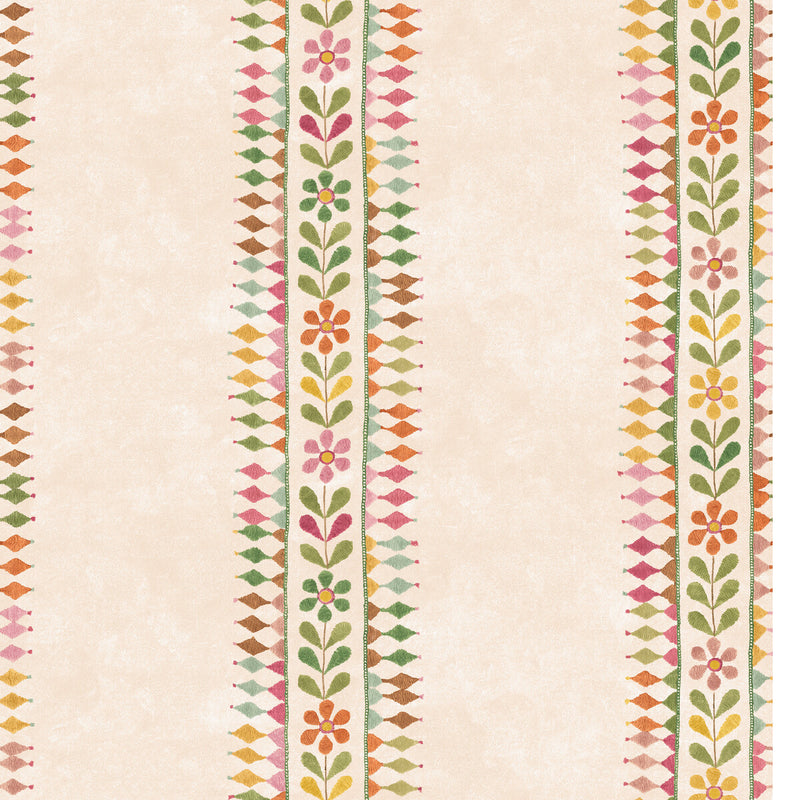 G P & J BAKER - FLOWER POT- GREEN/PINK - Wallcovering by the Roll GREEN/PINK