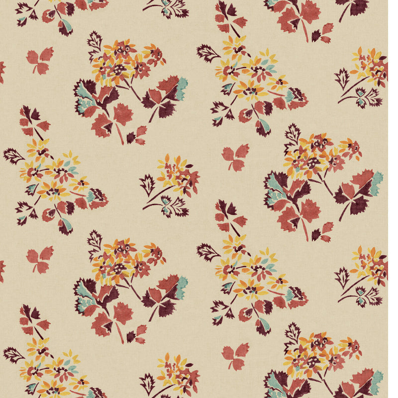 G P & J BAKER - FOREST FLOWER- EARTH - Wallcovering by the Roll EARTH