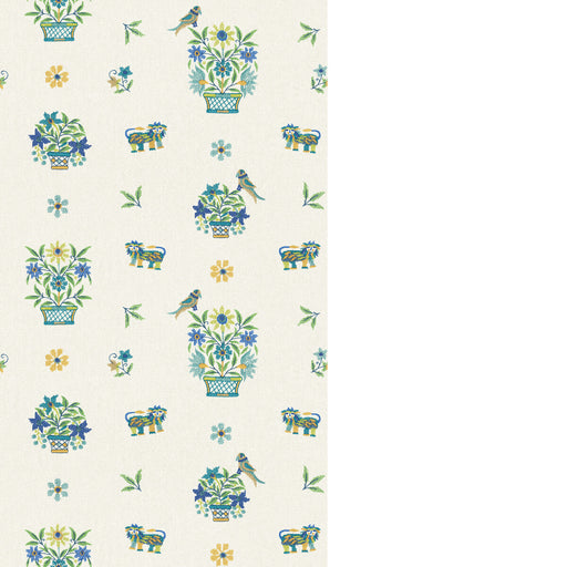 G P & J BAKER - ROAR STITCH- BLUE/GREEN - Wallcovering by the Roll BLUE/GREEN