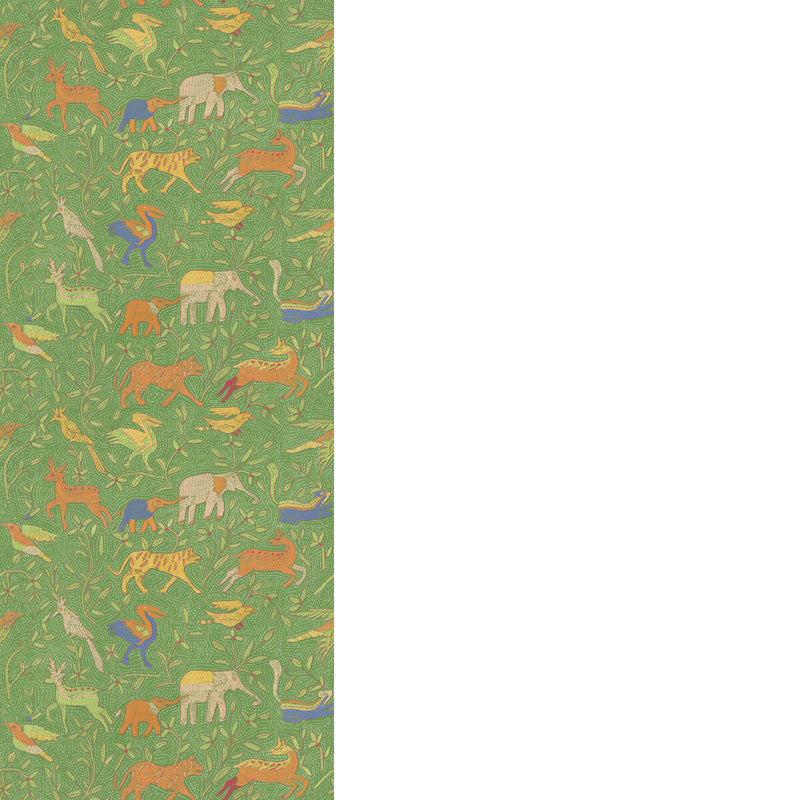 G P & J BAKER - NOAH'S ARK- GREEN - Wallcovering by the Roll GREEN
