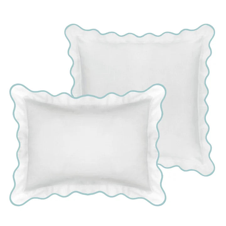 Laura Park -  20 x 26 Scalloped Shams - Blue