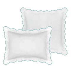 Blue / White Scalloped Sham - Euro