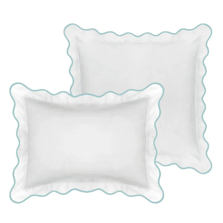 Blue / White Scalloped Sham - Euro