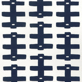 CAROLINE CECIL TEXTILES - BRIDGE- DARK NAVY/OYSTER - Fabric by the Yard