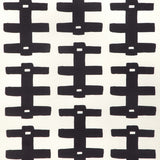 CAROLINE CECIL TEXTILES - BRIDGE- BLACK/OYSTER - Fabric by the Yard
