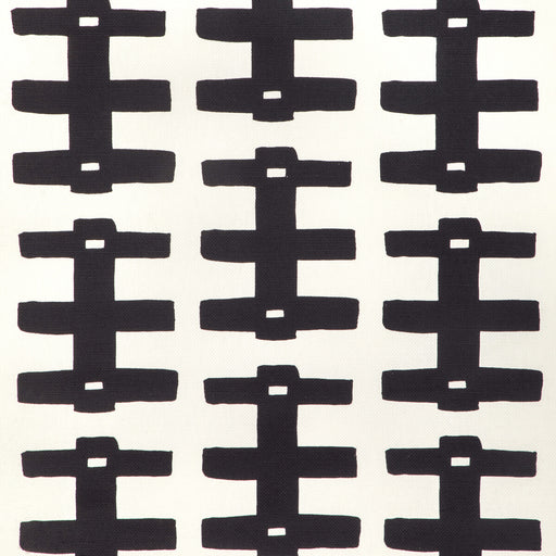 CAROLINE CECIL TEXTILES - BRIDGE- BLACK/OYSTER - Fabric by the Yard BLACK/OYSTER