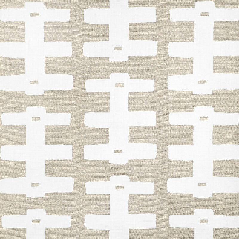 CAROLINE CECIL TEXTILES - BRIDGE- WHITE/NATURAL - Fabric by the Yard WHITE/NATURAL