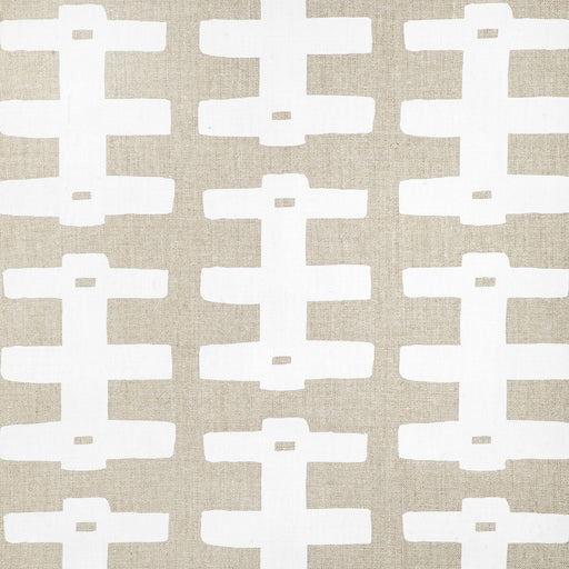 CAROLINE CECIL TEXTILES - BRIDGE- WHITE/NATURAL - Fabric by the Yard WHITE/NATURAL