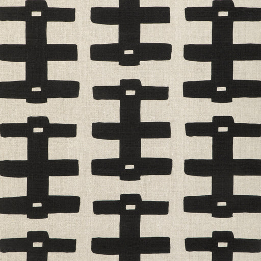 CAROLINE CECIL TEXTILES - BRIDGE- BLACK/NATURAL - Fabric by the Yard BLACK/NATURAL