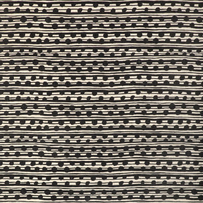 CAROLINE CECIL TEXTILES - GAMAL- BLACK/NATURAL - Fabric by the Yard BLACK/NATURAL