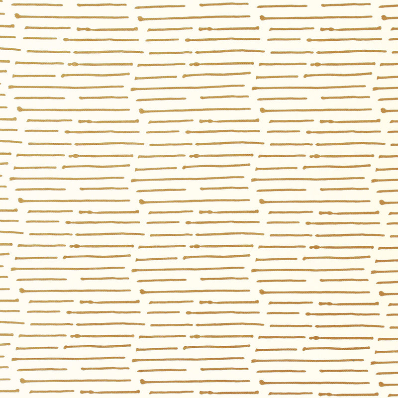 CAROLINE CECIL TEXTILES - INK STRIPE- COGNAC/OYSTER - Fabric by the Yard COGNAC/OYSTER