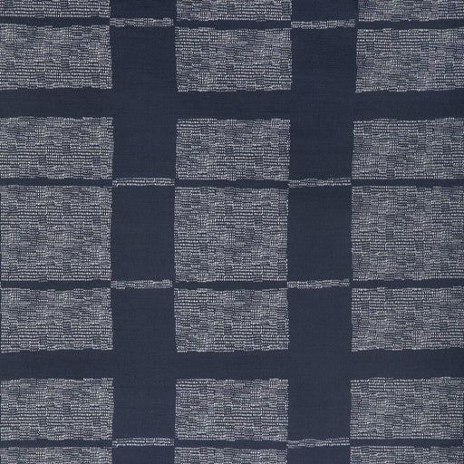 CAROLINE CECIL TEXTILES - REED- DARK NAVY/OYSTER - Fabric by the Yard DARK NAVY/OYSTER