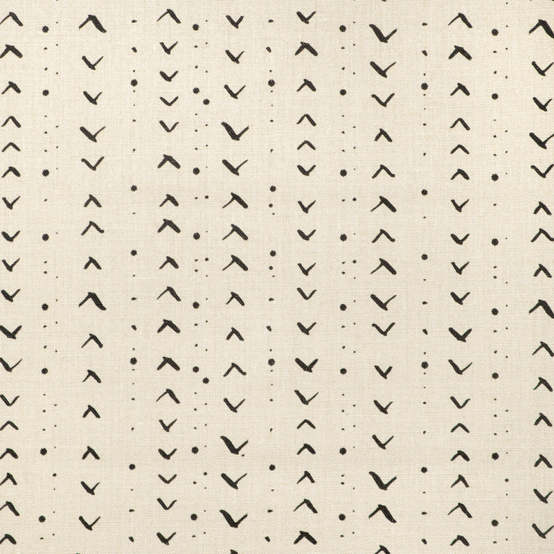 CAROLINE CECIL TEXTILES - TITIK- BLACK/NATURAL - Fabric by the Yard BLACK/NATURAL