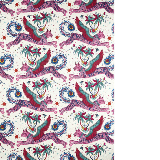 CLARKE AND CLARKE - LYNX - MAGENTA - Fabric By The YARD