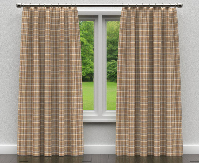 Charlotte - D100 - Wheat Plaid - Fabric by the Yard - D100 - D100_Drapery
