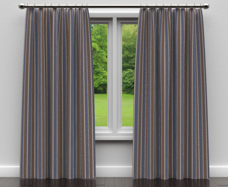 Charlotte - D134 - Indigo Stripe - Fabric by the Yard - D134 - D134_Drapery