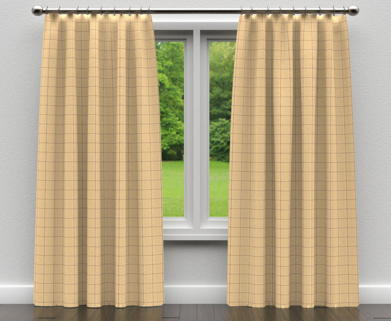 Charlotte - D135 - Wheat Windowpane - Fabric by the Yard - D135 - D135_Drapery